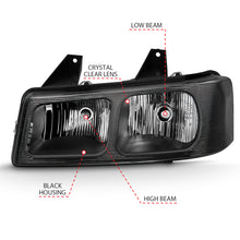 Cargar imagen en el visor de la galería, ANZO 2003-2017 Chevy Express Crystal Headlight Black