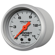 Cargar imagen en el visor de la galería, Autometer Ultra-Lite 52mm 0-15 PSI Mechanical Boost Gauge