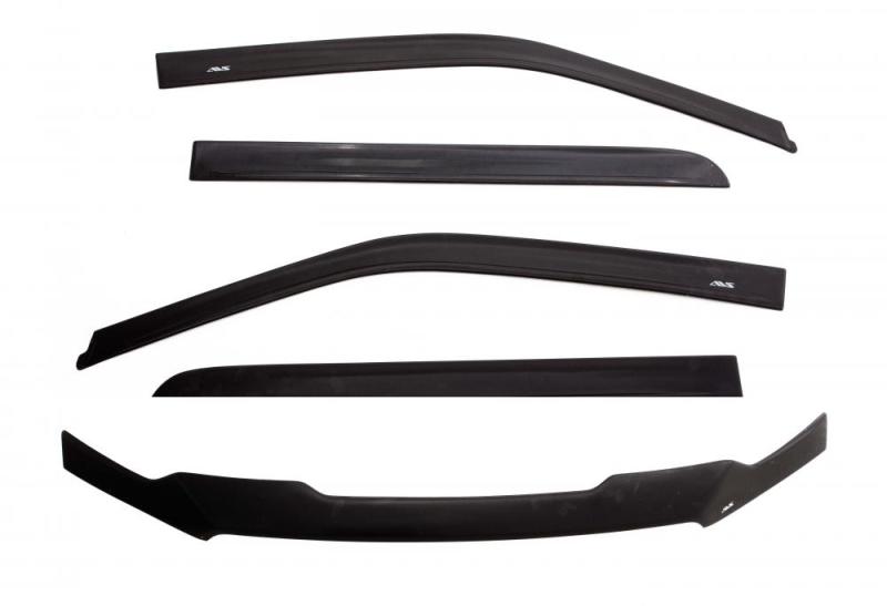 AVS 14-18 Toyota Tundra Access Cab Ventvisor & Aeroskin Deflector Combo Kit - Matte Black