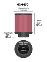 Cargar imagen en el visor de la galería, K&amp;N 1.75 inch Vent 3 inch D 2.5 inch H Air Filter - Rubber Top