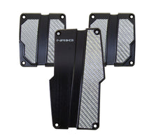 Cargar imagen en el visor de la galería, NRG Brushed Aluminum Sport Pedal M/T - Black w/Silver Carbon