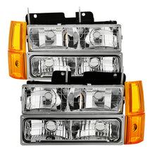 Cargar imagen en el visor de la galería, Xtune GMC Yukon 94-99 Headlights w/ Corner &amp; Parking Lights 8pcs Sets -Chrome HD-JH-GCK94-AM-C-SET
