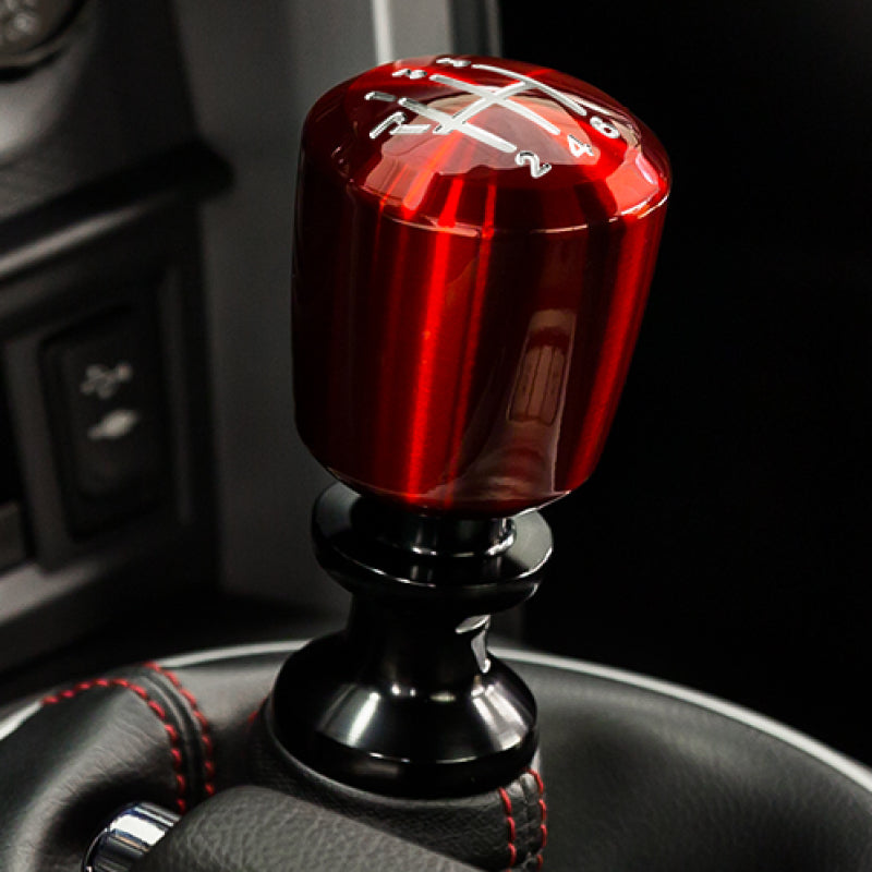 Raceseng Ashiko Big Bore Shift Knob (Gate 1 Engraving) Ford Mustang/Focus Adapter - Red Translucent