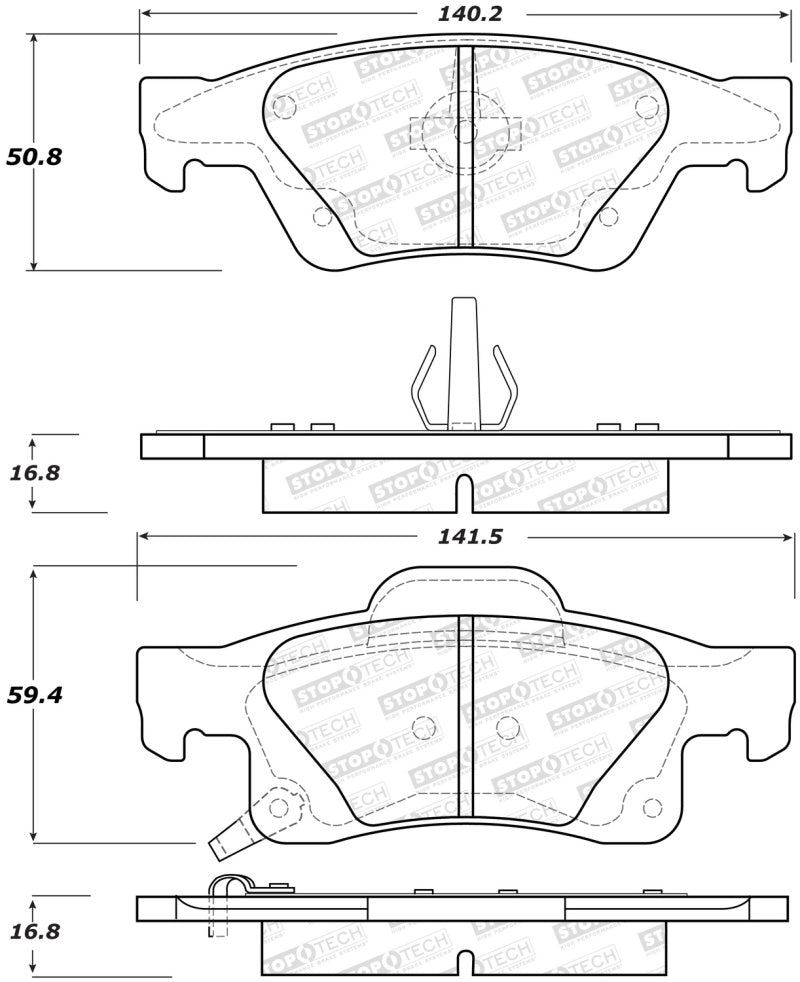 StopTech Street Brake Pads - Rear