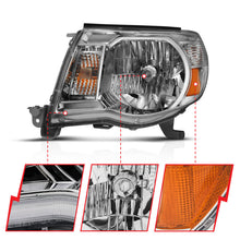 Load image into Gallery viewer, ANZO 2005-2011 Toyota Tacoma Crystal Headlight Chrome Amber