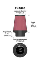 Cargar imagen en el visor de la galería, K&amp;N Universal Clamp-On Air Filter 3-1/8in FLG / 6in B / 5in T / 7in H