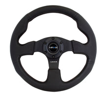 Cargar imagen en el visor de la galería, NRG Reinforced Steering Wheel (320mm) Black Leather w/Black Stitching