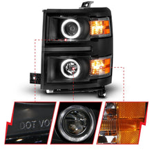 Load image into Gallery viewer, ANZO 14-15 Chevrolet Silverado 1500 Projector Headlights w/ Halo Black Housing w/ Black Trim