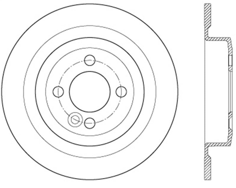 StopTech 09-12 Mini Cooper JCW Slotted & Drilled Left Rear Rotor