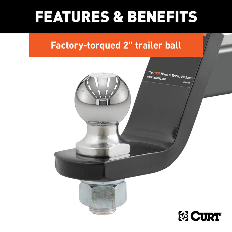 Curt Loaded Ball Mount w/2in Ball (2in Shank 7500lbs 4in Drop)