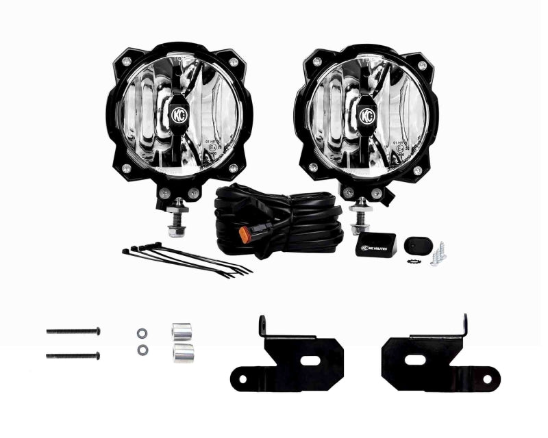 KC HiLiTES 18-23 Jeep JL/JT 6in Pro6 Gravity LED Pillar Mount 2-Light Sys (SAE/ECE - 20W Drv Beam)