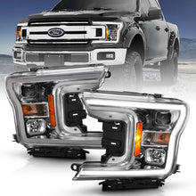 Cargar imagen en el visor de la galería, ANZO 2018-2019 Ford F-150 Projector Plank Style H.L. Chrome Amber (Without Switchback)