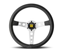 Cargar imagen en el visor de la galería, Momo Prototipo Steering Wheel 350 mm - Black Leather/White Stitch/Brshd Spokes