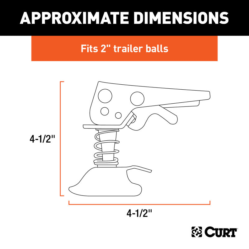 Curt Replacement 2in Posi-Lock Coupler Latch for Straight-Tongue Couplers