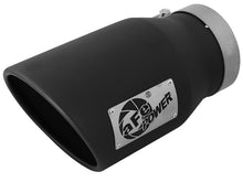 Cargar imagen en el visor de la galería, aFe MACHForce XP 5in 304 Stainless Steel Exhaust Tip 5 In x 7 Out x 12L in Bolt On Right - Black