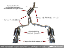 Load image into Gallery viewer, AWE Tuning Audi B8 A5 2.0T Touring Edition Exhaust - Quad Outlet Polished Silver Tips