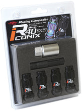 Cargar imagen en el visor de la galería, Project Kics 12X1.50 R40 Iconix Black Lug Nut Lock Set - 4