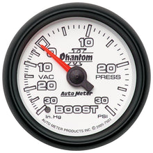 Cargar imagen en el visor de la galería, Autometer Phantom II 52.4mm Mechanical Vacuum / Boost Gauge 30 In. HG/30 PSI