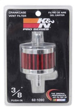 Cargar imagen en el visor de la galería, K&amp;N Steel Base Crankcase Vent Filter 3/8in OD Tube  2in OD 1-1/2in Height