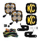 KC HiLiTES 18-23 Jeep JL/JT/4xe FLEX ERA 4 2-Light Sys Pillar Mount (80W Combo Beam)