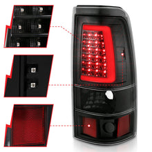 Cargar imagen en el visor de la galería, ANZO 2003-2006 Chevy Silverado 1500 LED Taillights Plank Style Black w/Clear Lens