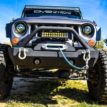 Load image into Gallery viewer, DV8 Offroad 07-18 Jeep Wrangler JK/JL FS-15 Steel Stubby Front Bumper w/ Fog Lights