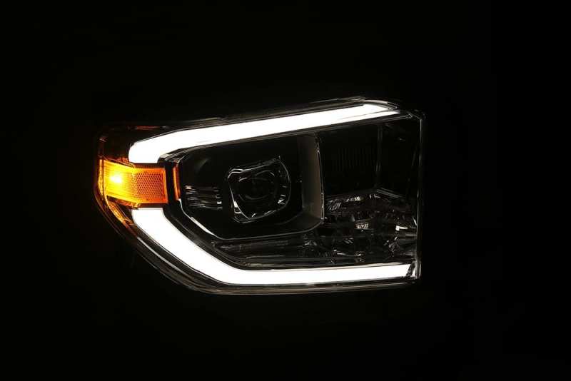 AlphaRex 14-20 Toyota Tundra PRO-Series Projector Headlights Plank Style Alpha Black w/Activ Light