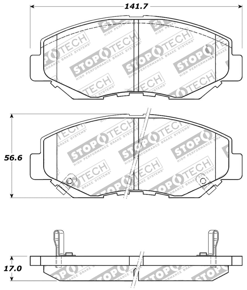 StopTech Performance 03-10 Honda Accord / 02-06 CR-V / 03-08 Pilot Front Brake Pads