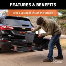 Load image into Gallery viewer, Curt 60in x 24in Basket-Style Cargo Carrier (Folding 2in Shank)