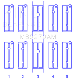 King Engine Bearings Chrysler 148/148 Turbo DOHC 16V/Jeep 148 DOHC 16V Main Bearing Set - Size STD