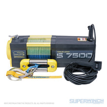 Cargar imagen en el visor de la galería, Superwinch 7500 LBS 12V DC 5/16in x 54ft Synthetic Rope S7500 Winch