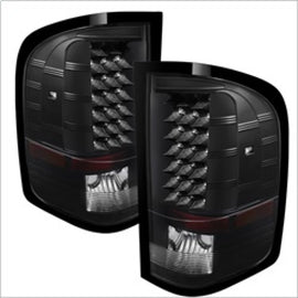 xTune Chevy Silverado 07-13 LED Tail Lights Black ALT-JH-CS07-LED-BK