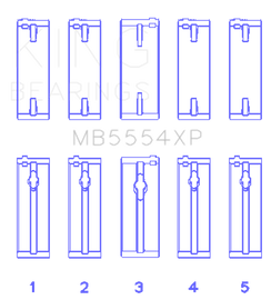 King Engine Bearings Toyota 3SGTE Performance Main Bearing Set - Size STD