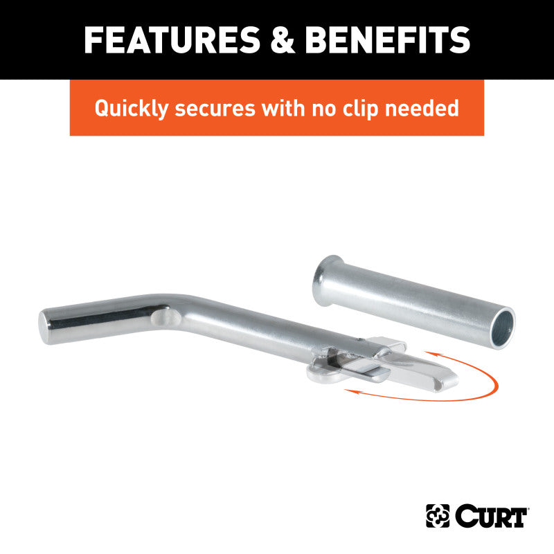 Curt 1/2in Swivel Hitch Pin w/5/8in Adapter (1-1/4in or 2in Receiver Zinc Packaged)