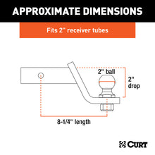 Cargar imagen en el visor de la galería, Curt Loaded Ball Mount w/2in Ball (2in Shank 7500lbs 2in Drop)