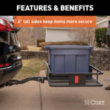 Load image into Gallery viewer, Curt 60in x 24in Basket-Style Cargo Carrier (Folding 2in Shank)