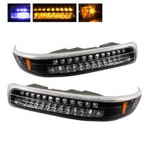 Cargar imagen en el visor de la galería, Xtune Chevy Silverado 99-02 LED Amber Bumper Lights Black CBL-CS99-LED-BK