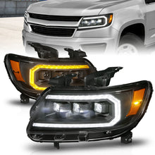 Cargar imagen en el visor de la galería, ANZO 15-22 Chevrolet Colorado Full LED Projector Headlights w/ Initiation &amp; Sequential - Black