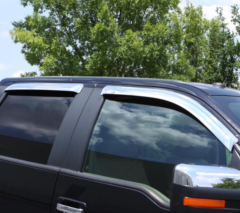 AVS 98-18 Lincoln Navigator Ventvisor Outside Mount Front & Rear Window Deflectors 4pc - Chrome