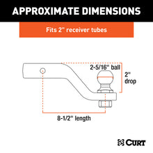 Load image into Gallery viewer, Curt Loaded Forged Ball Mount w/2-5/16in Ball (2in Shank 15000lbs 2in Drop)
