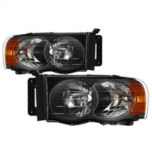 Cargar imagen en el visor de la galería, Xtune Dodge Ram 1500 02-05 Amber Crystal Headlights Black HD-JH-DR02-AM-BK