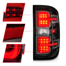 Cargar imagen en el visor de la galería, ANZO 15-19 Chevy Silverado 2500HD/3500HD (Halgn Only) LED Tail Lights w/Black Light Bar &amp; Clear Lens