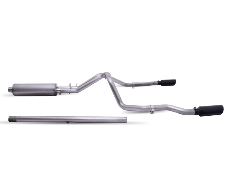 Gibson 19-22 GMC Sierra 1500 5.3L 3/2.5in Cat-Back Dual Split Exhaust System Stainless - Black Elite