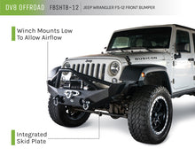 Load image into Gallery viewer, DV8 Offroad 07-18 Jeep Wrangler JK/JL FS-12 Mid Length Steel Front Bumper w/ Fog Lights