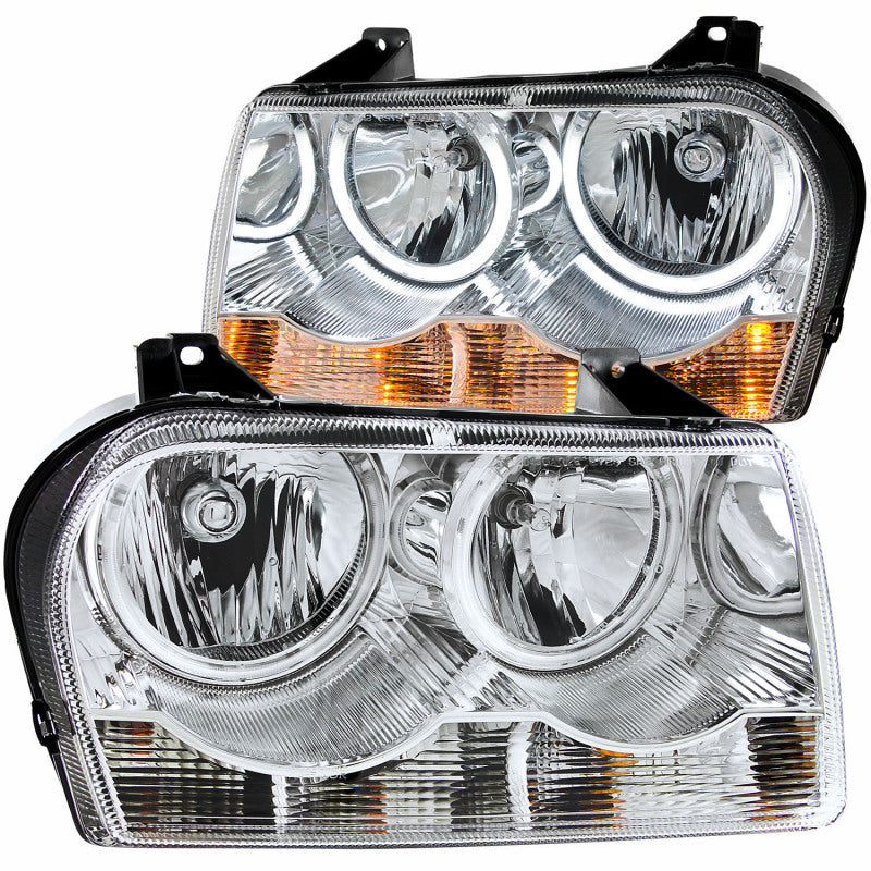 ANZO 2005-2010 Chrysler 300 Crystal Headlights w/ Halo Chrome (CCFL)