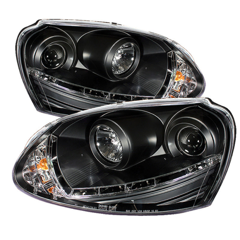 Spyder Volkswagen GTI 06-09/Jetta 06-09 Halogen Model Only - DRL Black PRO-YD-VG06-DRL-BK