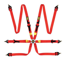 Cargar imagen en el visor de la galería, OMP Safety Harness First 2In Red (Fia 8853-2016) Pull Up - Steel Adj