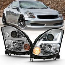 Cargar imagen en el visor de la galería, ANZO 2003-2007 Infiniti G35 Projector Headlight Plank Style Black (HID Compatible, No HID Kit )