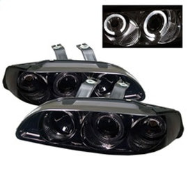 Spyder Honda Civic 92-95 2/3DR 1PC Projector LED Halo Amber Reflector Smke PRO-YD-HC921P-23D-AM-SMC