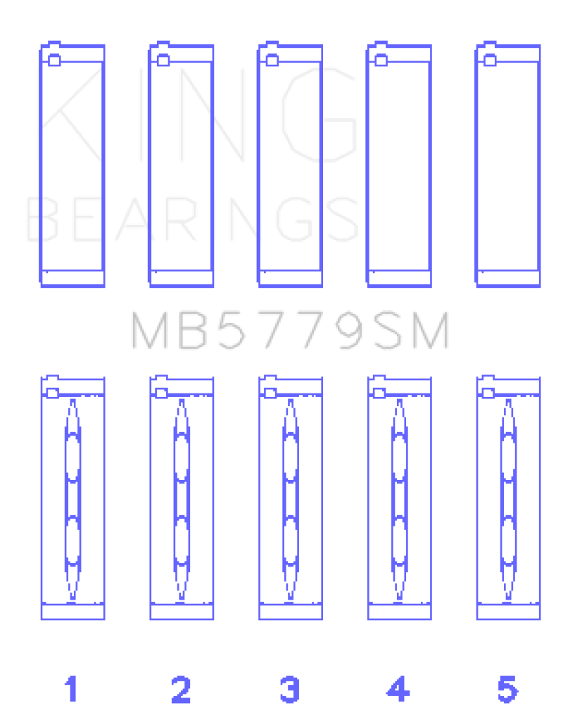 King Engine Bearings Audi CDAA/CDHA/CDHB/CDAB Main Bearing Set (Set of 5) - Size STD